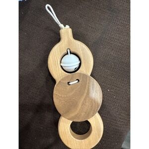 Lovevery Play Mat Gym Wooden Batting Ring Bell Toy Replacement Part Wood Hanging